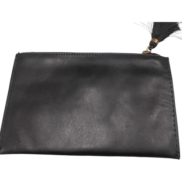 J.Crew Leopard Print Medium Clutch – Faux Calf Hair & Black Leather Trim - Picture 6 of 16